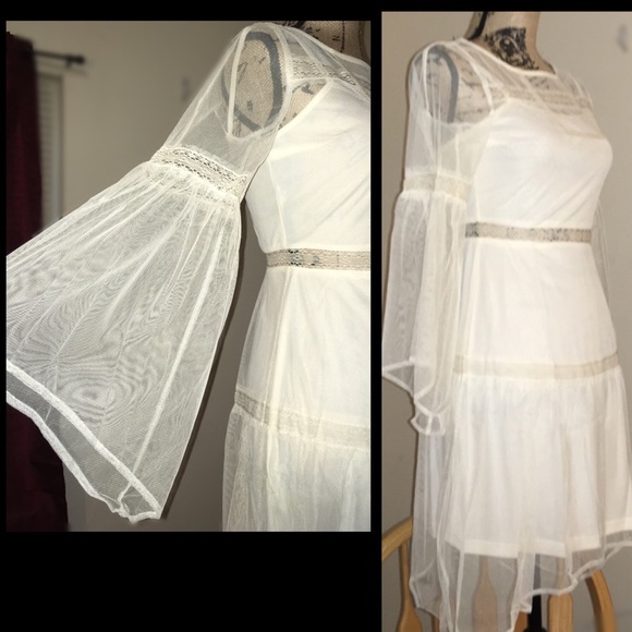 Chiffon Overlay Flowy Asymmetrical Wedding Dress - Picture 5 of 8